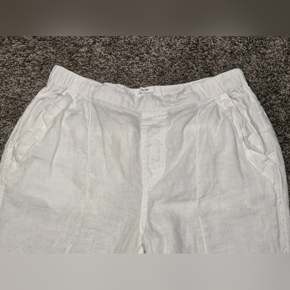 Nicole Miller New York 100% Linen Pull On Cropped Pants Size Medium - Picture 2 of 4